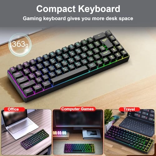 68 Key RGB Mechanical Gaming Keyboard - Wired/Wireless