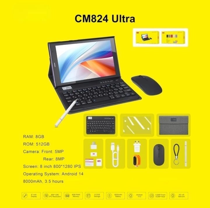 CM824 Ultra Tablet 8" 5G 8GB RAM 512GB