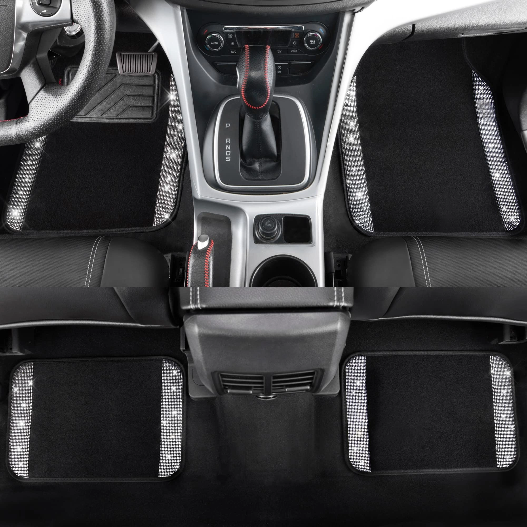 Bling Diamond Car Mats - 4.0 Count Universal Fit