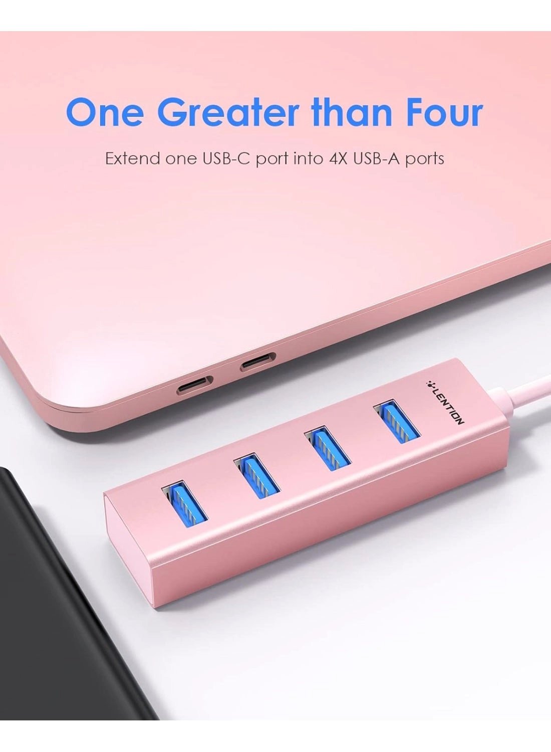USB C Hub - 4 USB 3.0 Ports Space Gray