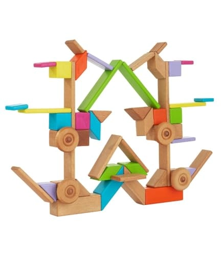 Expert Magnetic Wooden Block Game Set - 3 months and up 55 pieces