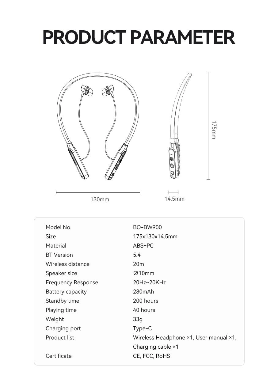 Sports Neckband Earphones Wireless Earphone