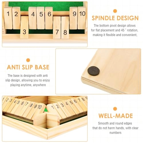Shut The Box - Wooden 2 Dice