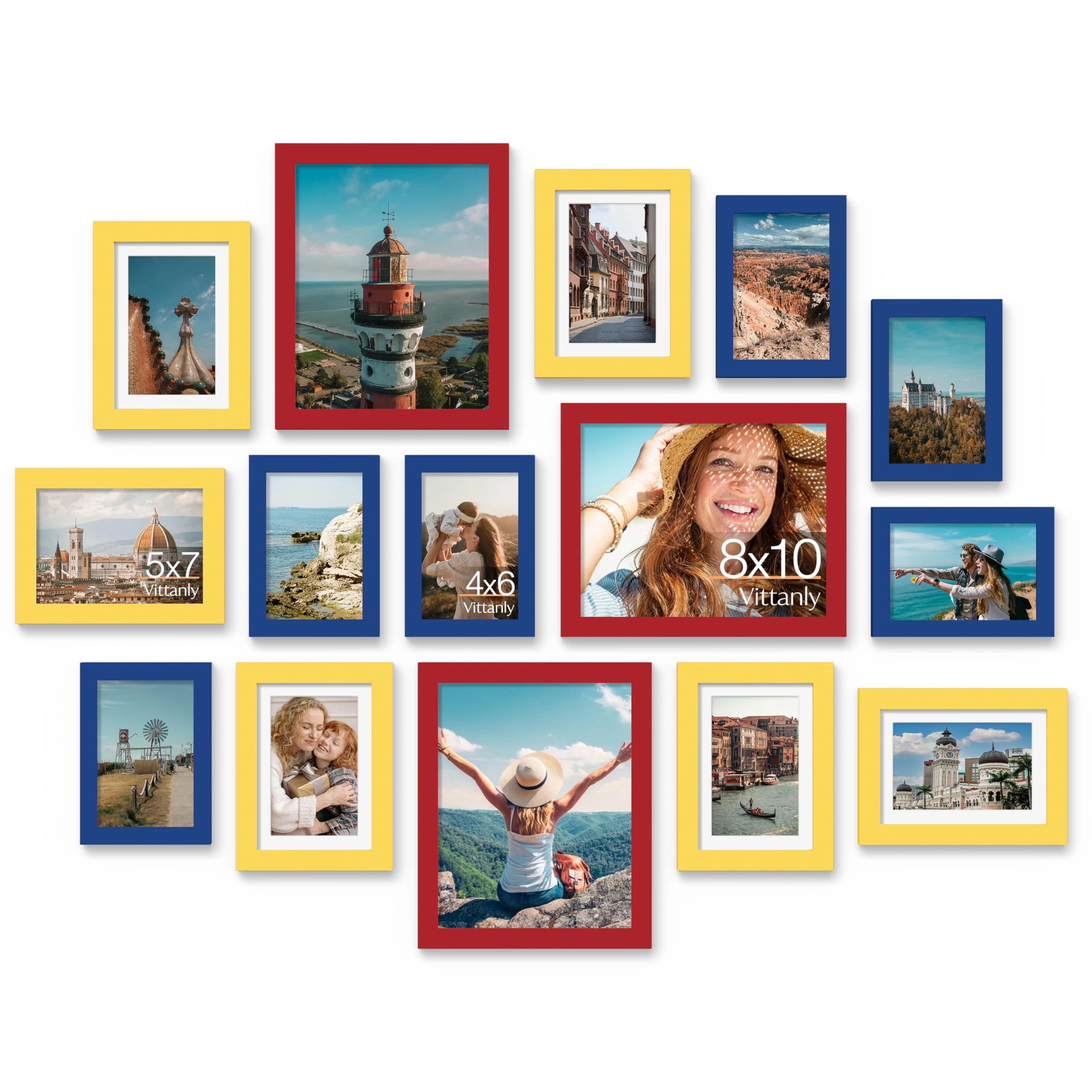 Picture Frames Set - 10 Pack Rustic Grey