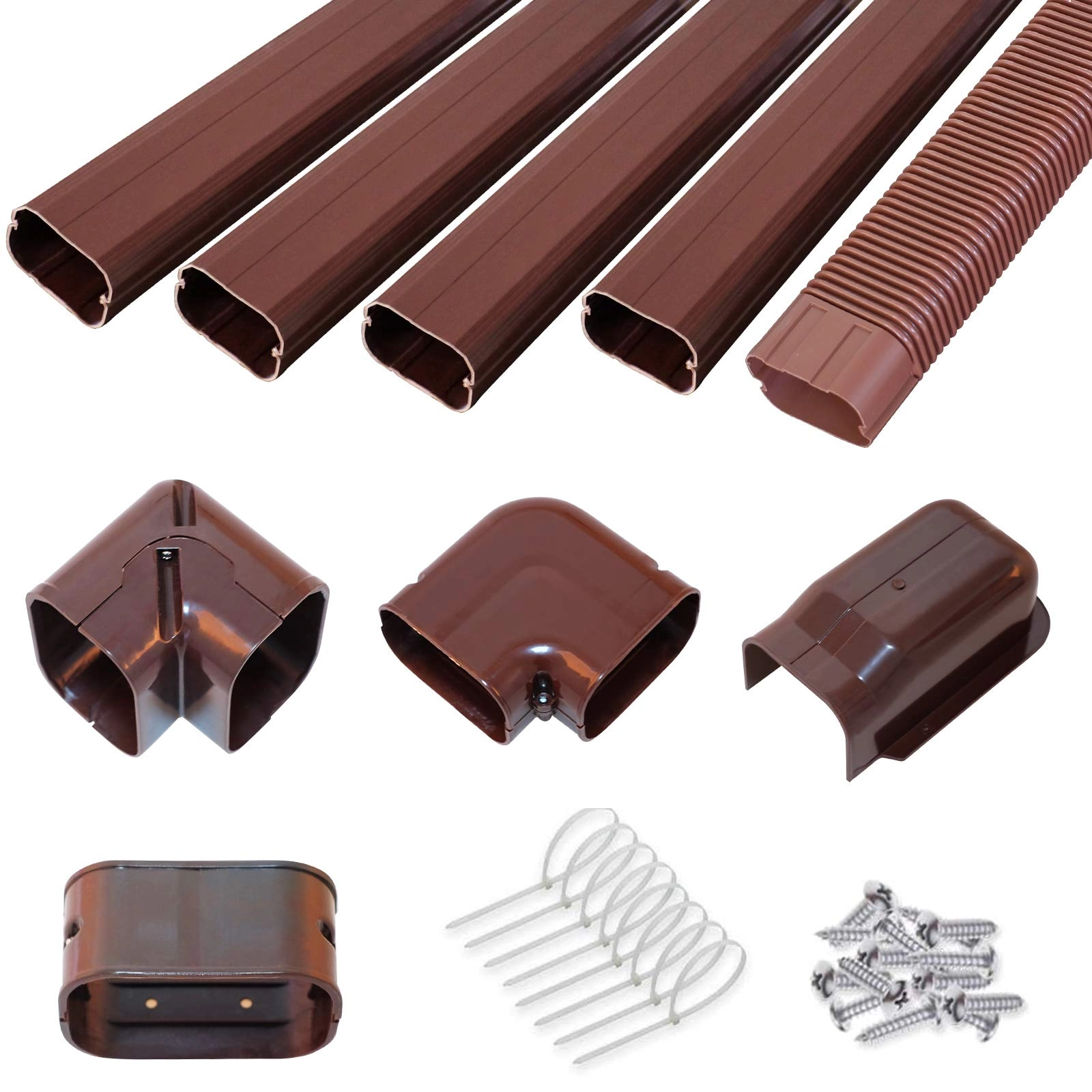 LyPrem Line Set Cover Kit - fits for most mini split or central AC system ranging from 7000 BTU to 24000 BTU