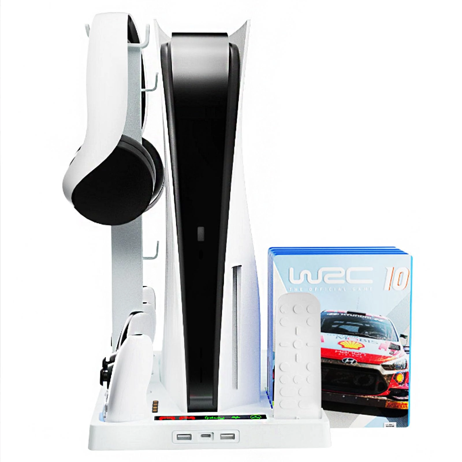 Stand for PS5 Slim - 4-Port USB Hub Horizontal Mount