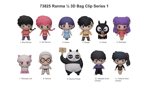 Ranma 1/2 Collectible Character Clips - Case of 24 Blind Bags 3D Foam