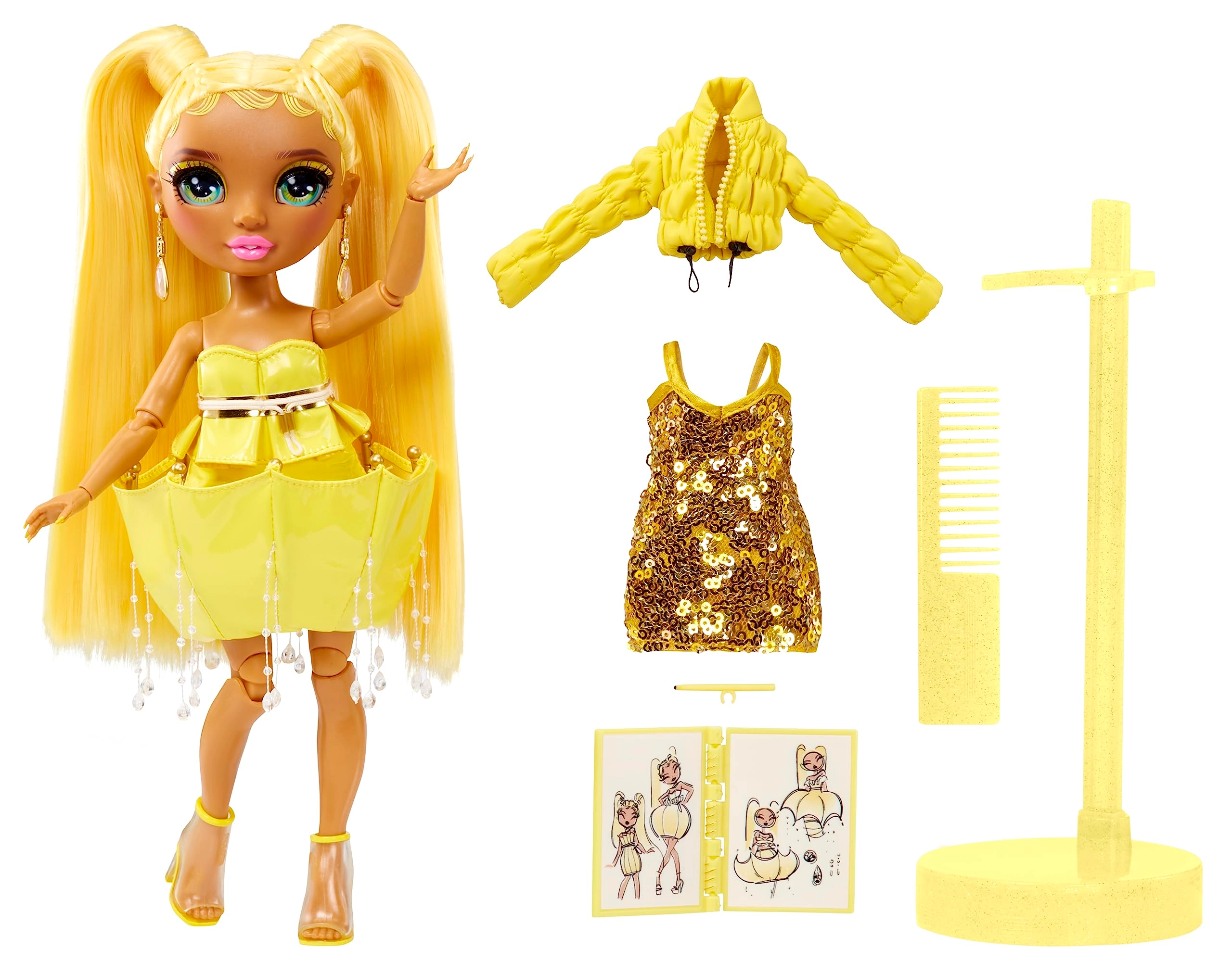 Sunny Madison Fashion Doll - 11” Yellow Playset