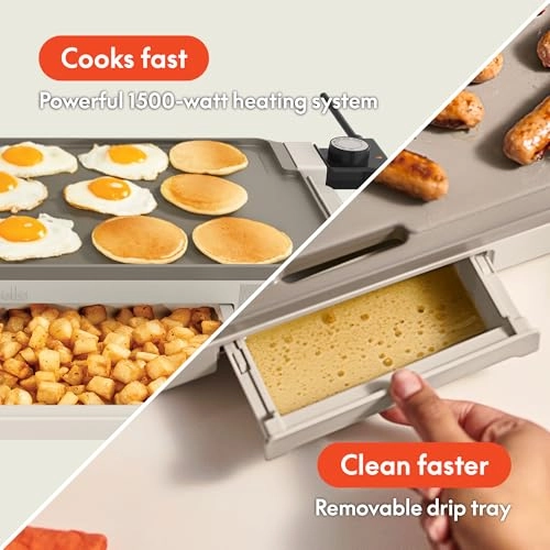 Fold & Store Dual Temp Griddle - 2 Zones 10" x 20"