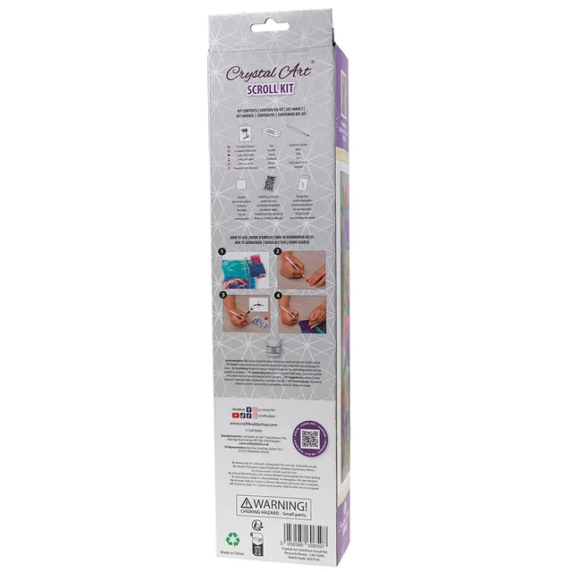 Crystal Art Scroll - Peacock Peony