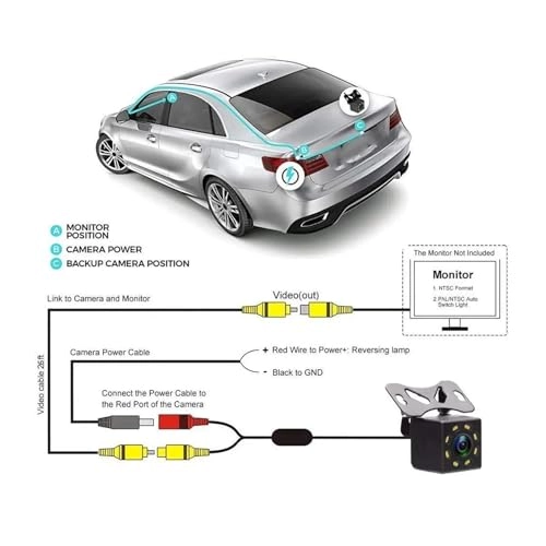 Reverse car rear view camera - Night vision Wired 720 x 540 pixels