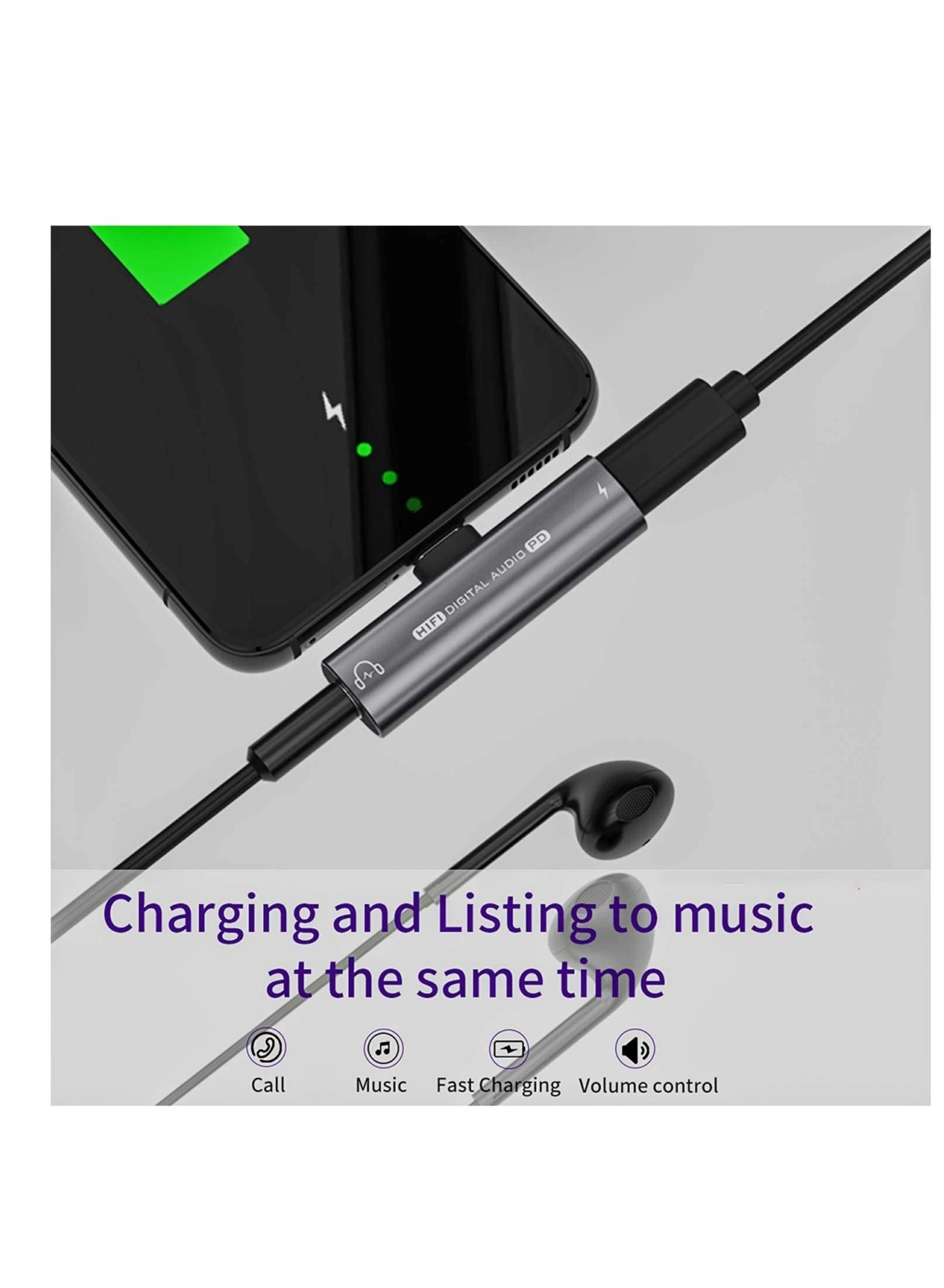 USB C to 3.5mm Headphone and Charger Adapter 27W USB-C to 3.5mm