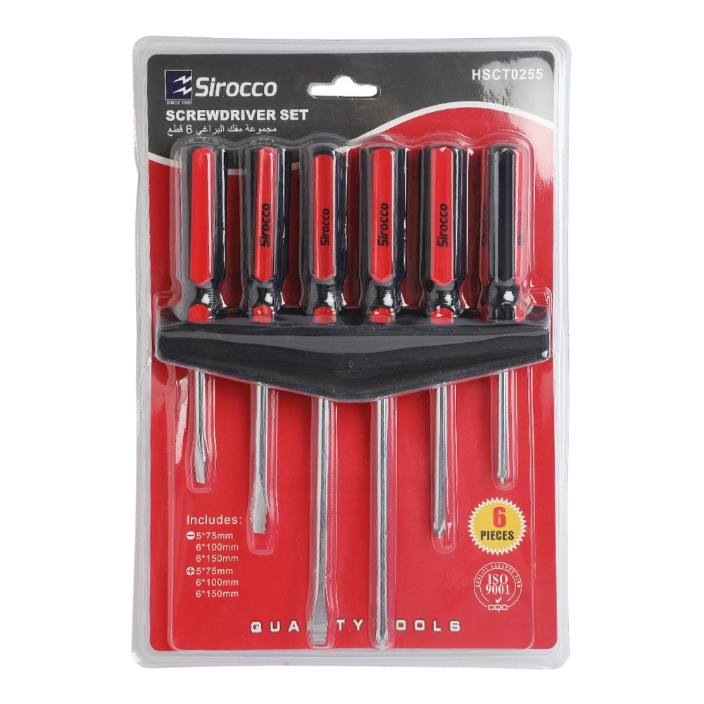 Sirocco HSCT0255 Slotted and Phillips Screwdriver Set (6 Pcs)