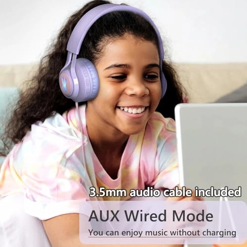 Kids Bluetooth Headphones - 85db Bluetooth 5.0 Pink