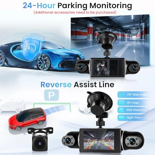 Car Dashcam - 2K 3x1080P