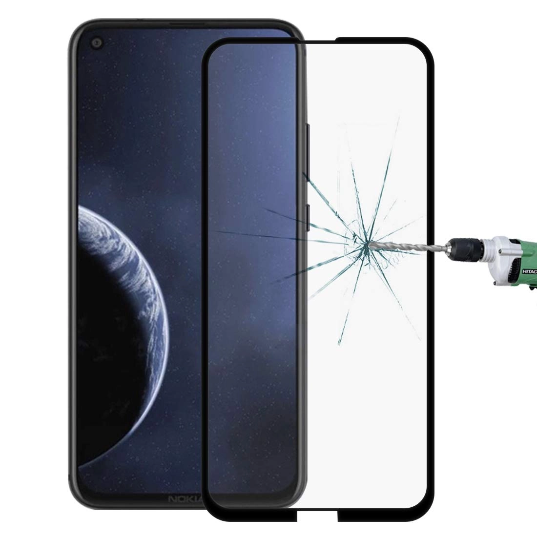 HKJSDF 9H Full Screen Tempered Glass Screen Protector for Nokia 8.1 Plus