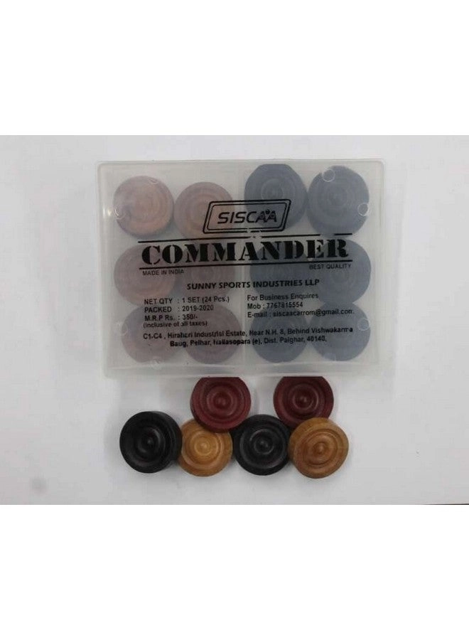 Carrom Coin And Striker - Wooden For Club Carrom