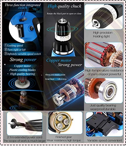 Electric Screwdriver - 10mm 400W 750 RPM Set