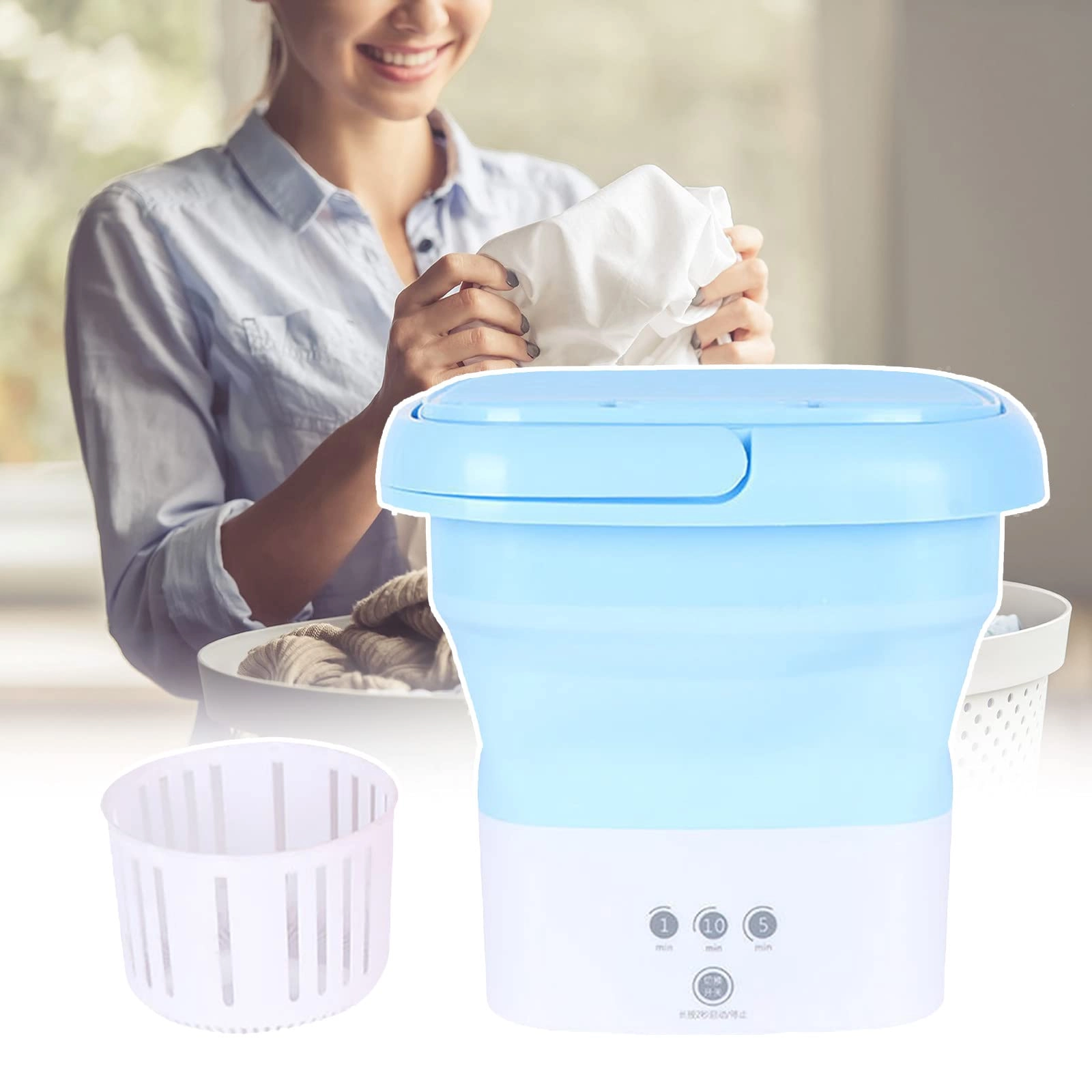 Folding washing machine