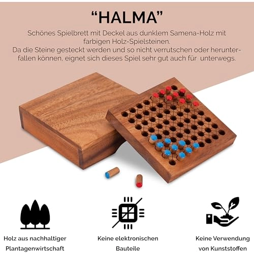 Halma - Travel Mini Wooden Box