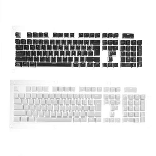 106 Key Faint Translucent ABS Keycaps - Black Backlit