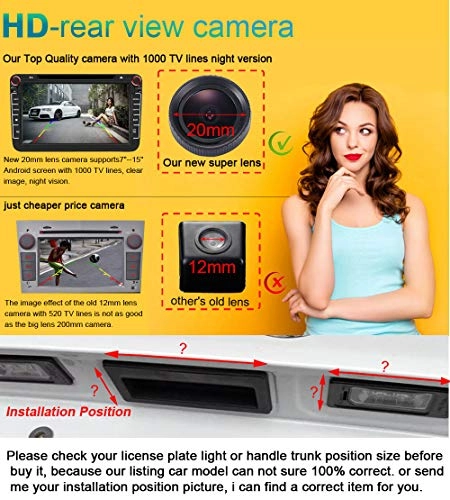 Car Boot Handle Reversing Camera - Night vision Wired 1280P