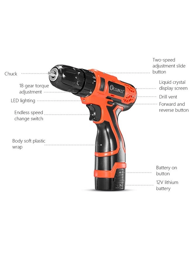 Electric Drill - 12V 600W 22-piece