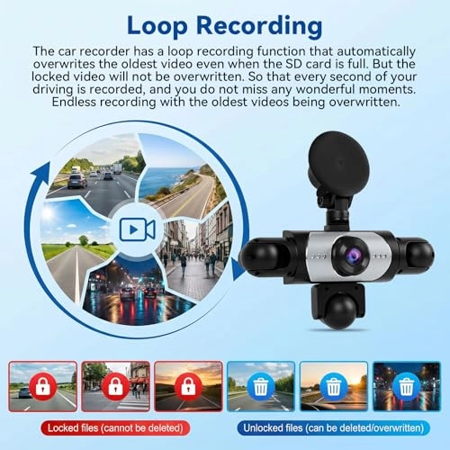5-Camera Dash Cam - 1080P 30FPS