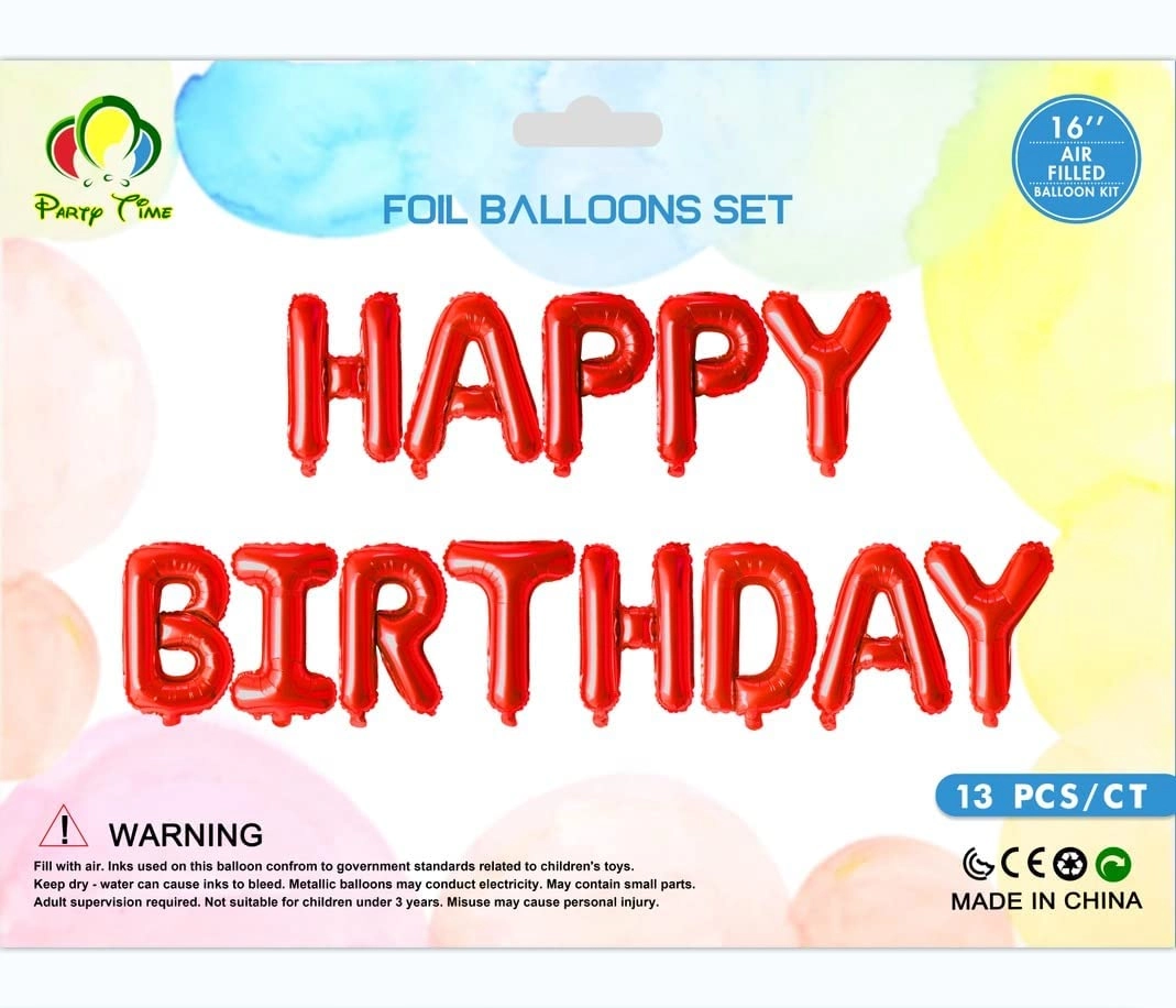 Party Time Trading LLC Happy Birthday Foil Balloon - 1 Set Birthday