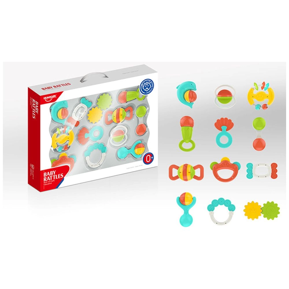 Baby Rattles & Teether Sensory - Suitable for 3 months & above Multicolor 12pcs Set