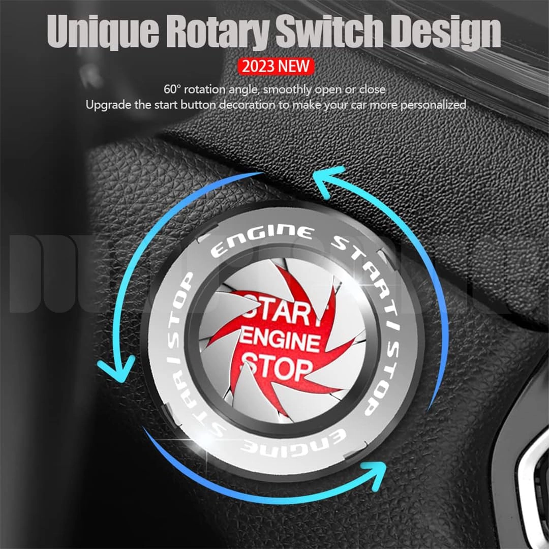 Push to Start Ignition Button Cover - Black Medium
