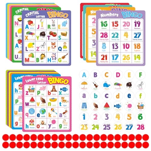 Alphabet Letter Bingo Cards - 17 years and up