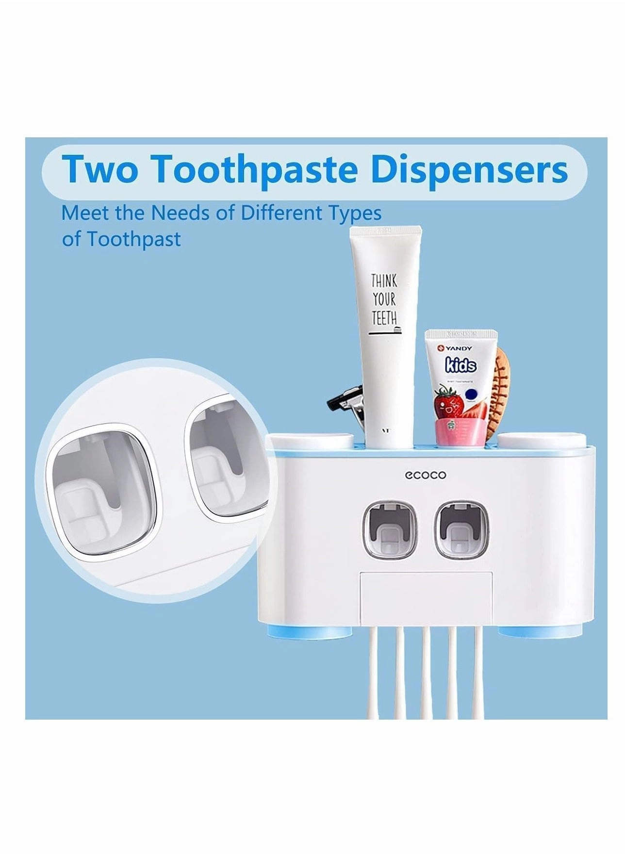 Toothbrush Holder - 5 toothbrush slots Wall Mounted