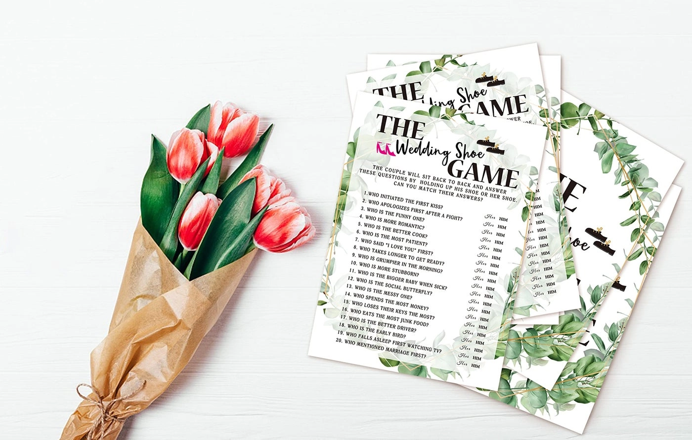 Bridal Shower Game Over or Under - 30 Cards
