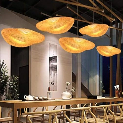 Bamboo Rattan Wooden Pendant Light - 3000 Kelvin