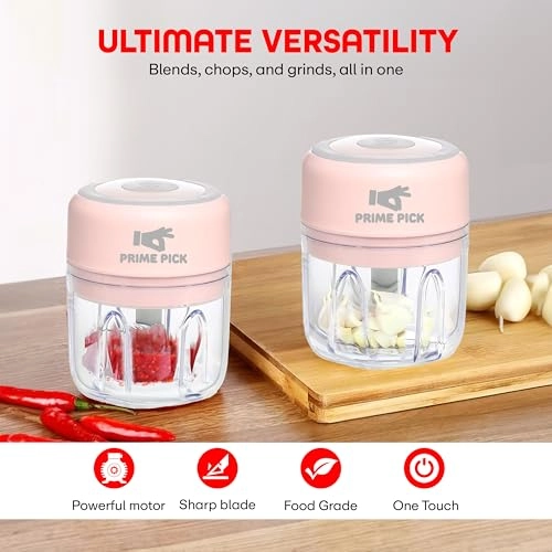 Mini Electric Garlic Chopper - 250ml USB Rechargeable