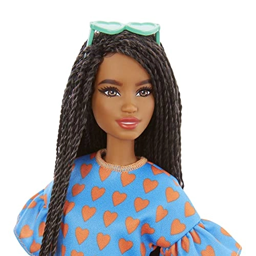 Barbie Fashionistas - Heart Print Matching Top & Short Twisted Hairstyle Ages 3+