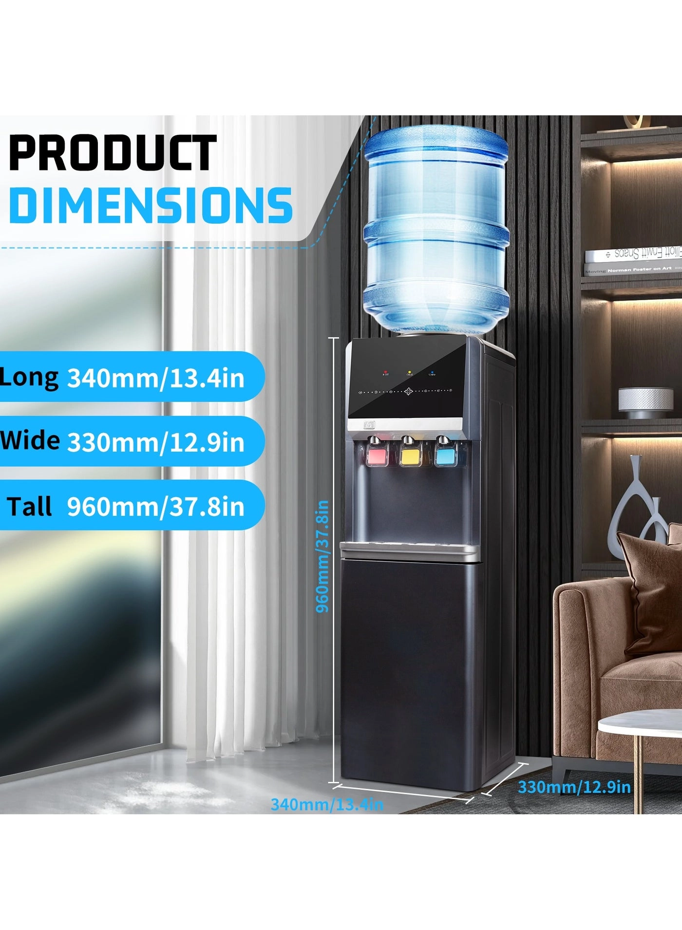 Freestanding Top Loading Bottled Water Dispenser - 3 L