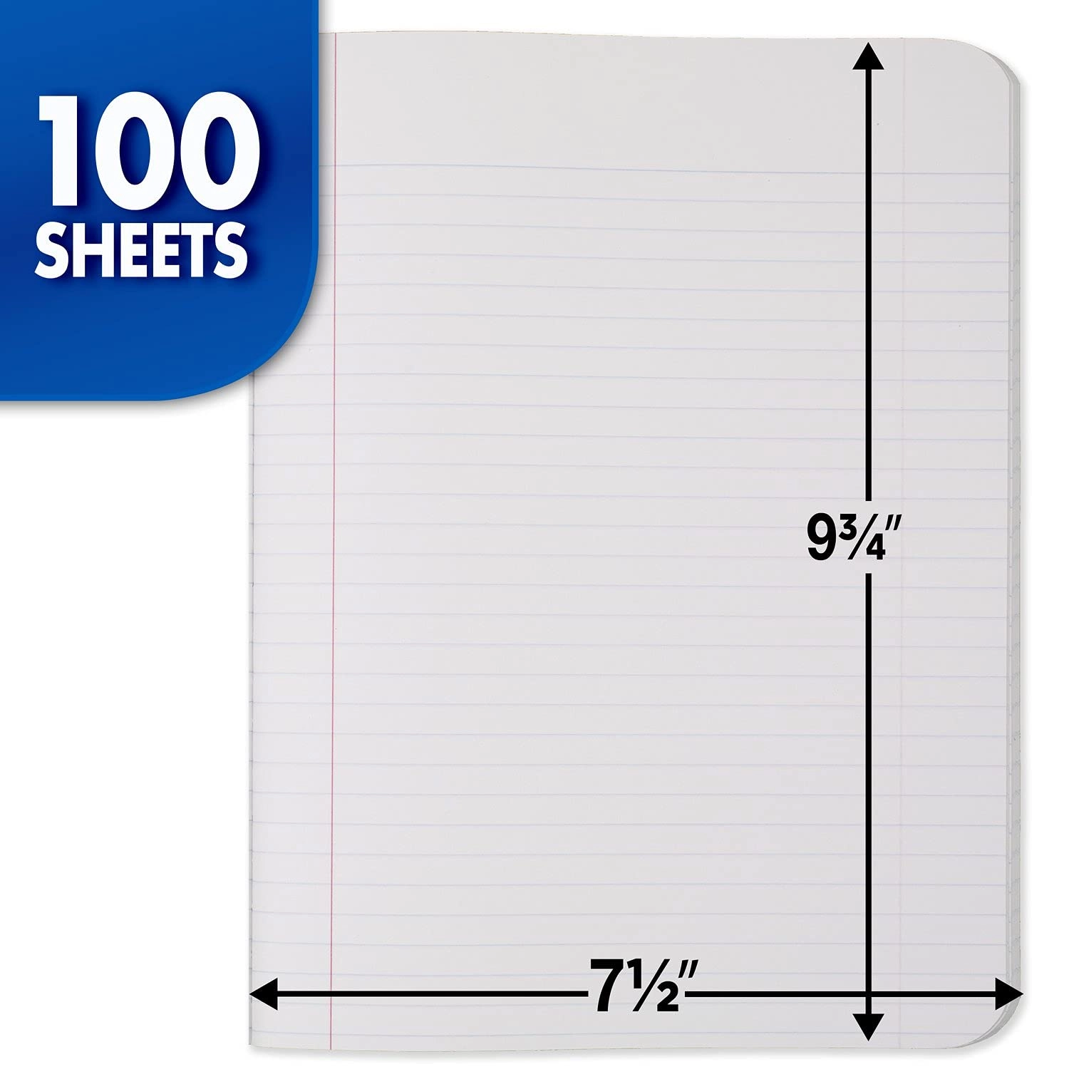 Composition Notebook 7-1/2" x 9-3/4" Softcover - Lined 100 Sheets