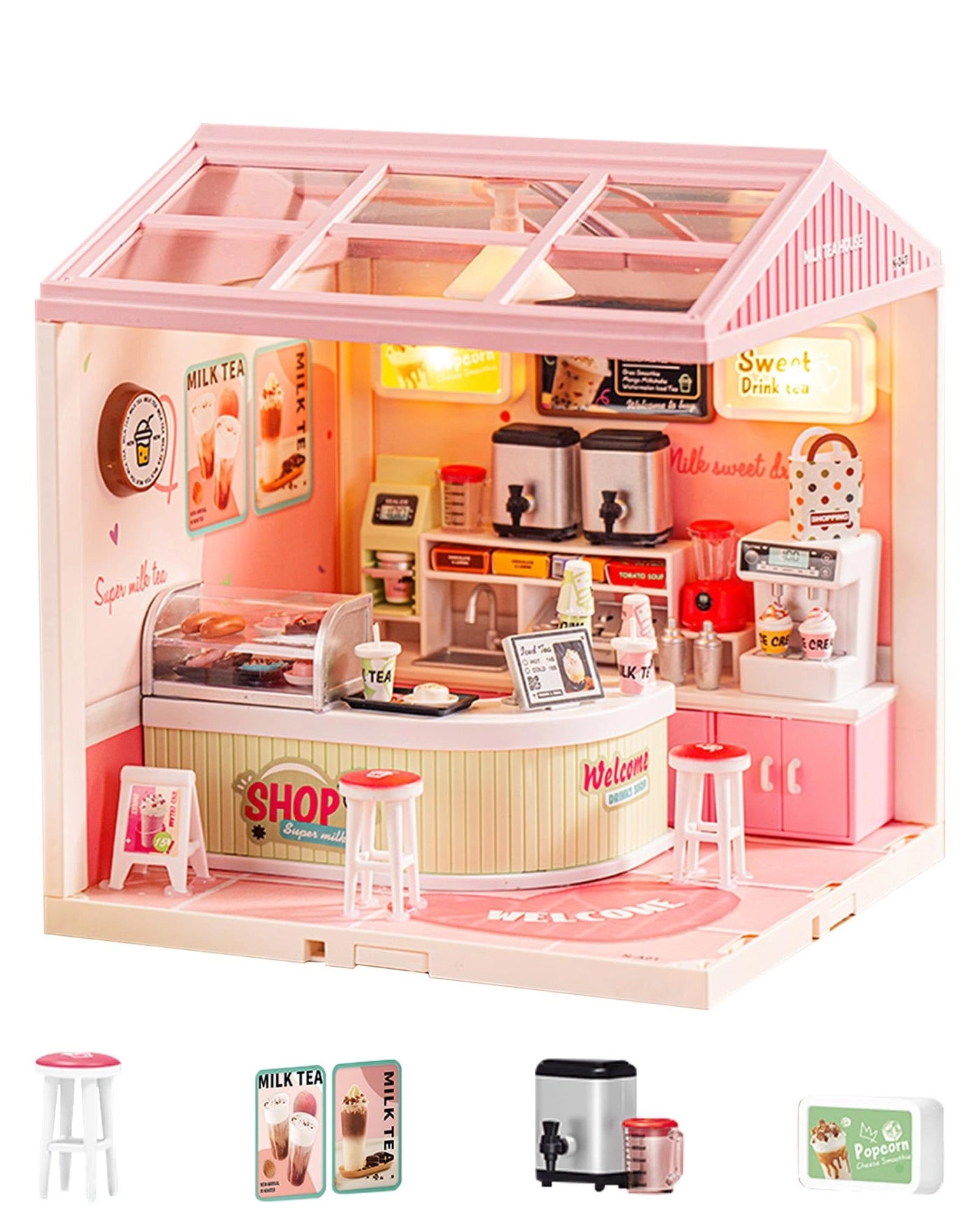 DIY Miniature House Kit - Vintage Coffee Shop