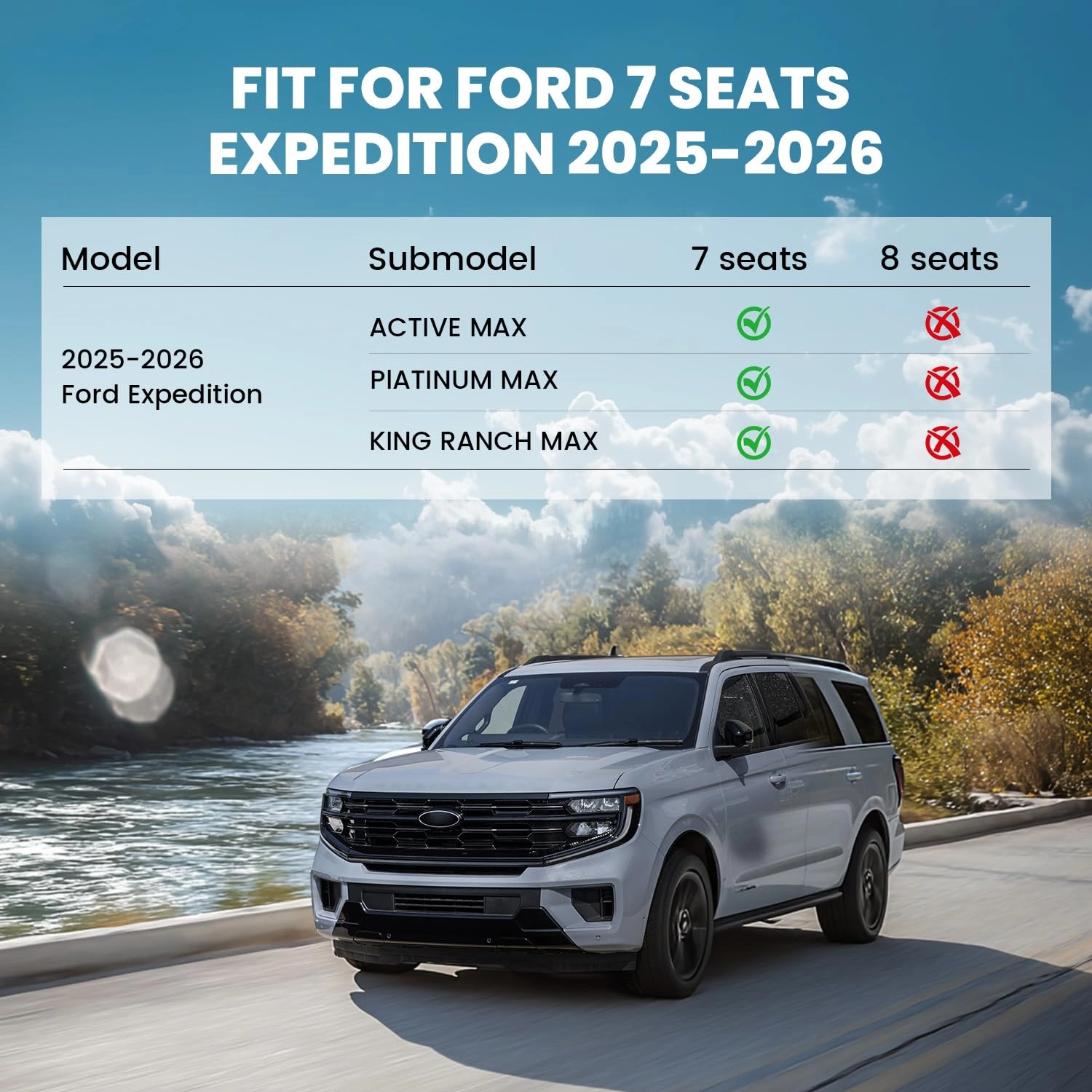 Floor Mats - Ford Expedition 2025 2026 1st & 2nd & 3rd Row