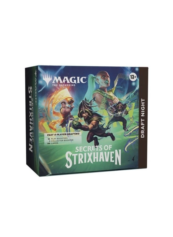 Secrets of Strixhaven Draft Night - 12 Play Boosters 1 Collector Booster 90 Basic Land cards 10 double-sided token cards