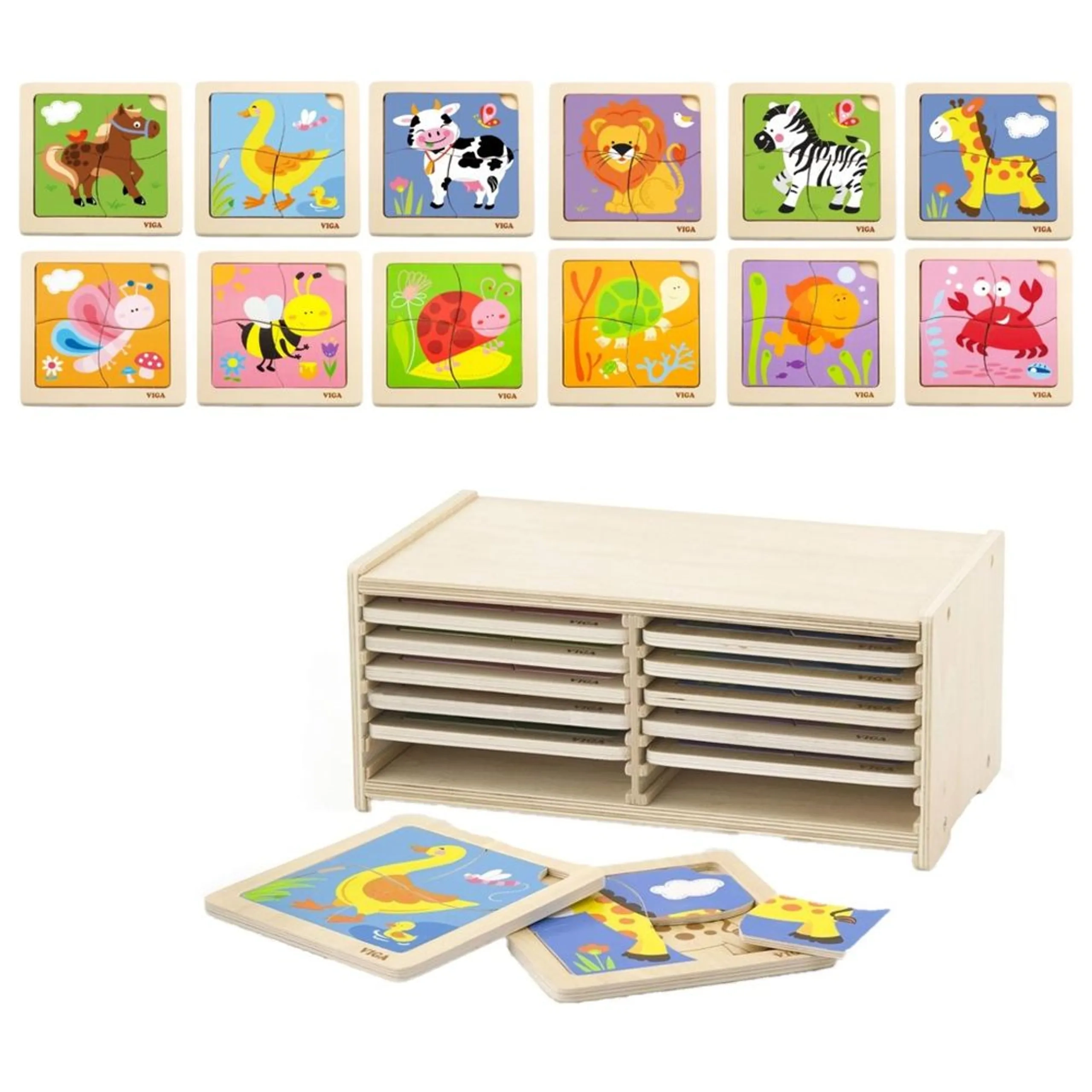 VIGA Block Puzzle - 48 pcs