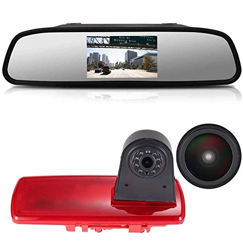 Brake Light Reversing Camera + Rear View Mirror Monitor - Night vision 628 x 586 pixels