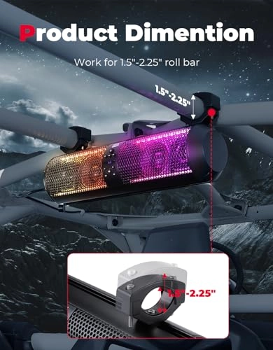 UTV Sound Bar - 18 Inch RGB Bluetooth