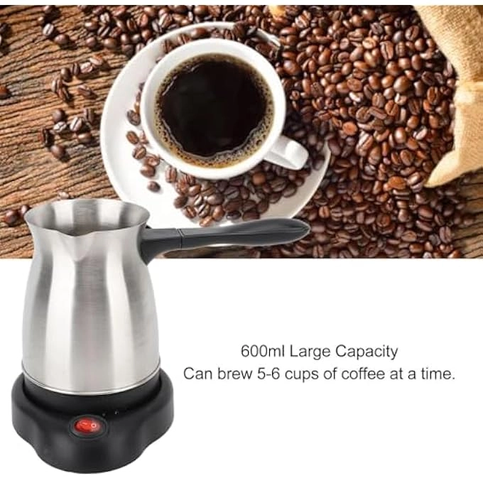 Turkish Coffee Maker - 600ml Stainless Steel Electric