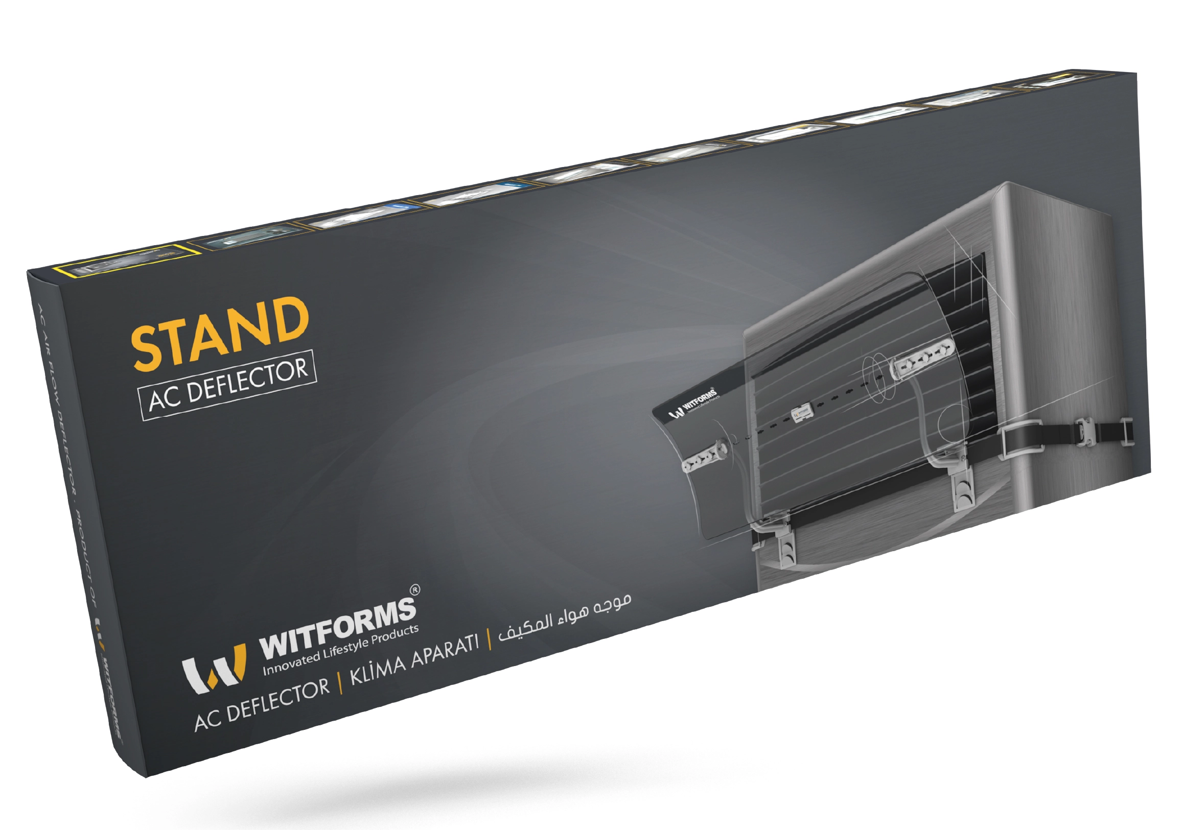 Adjustable AC air Deflector - 60 cm Grey