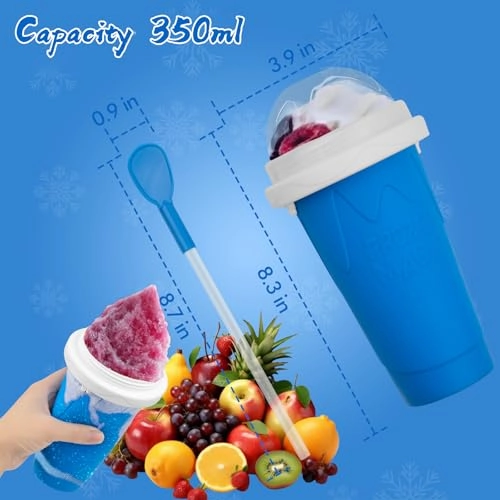 Slushy Maker Cup - 2 in 1 Straw and Spoon