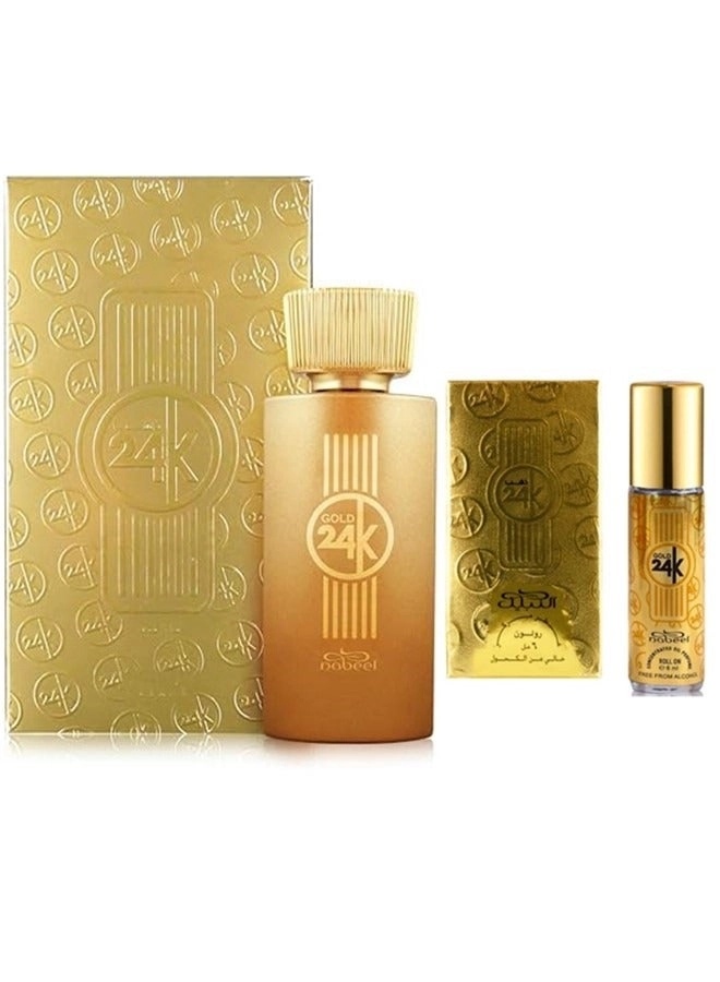 Nabeel Gold 24K Eau de Parfum 100 ml 6 ml Bundle