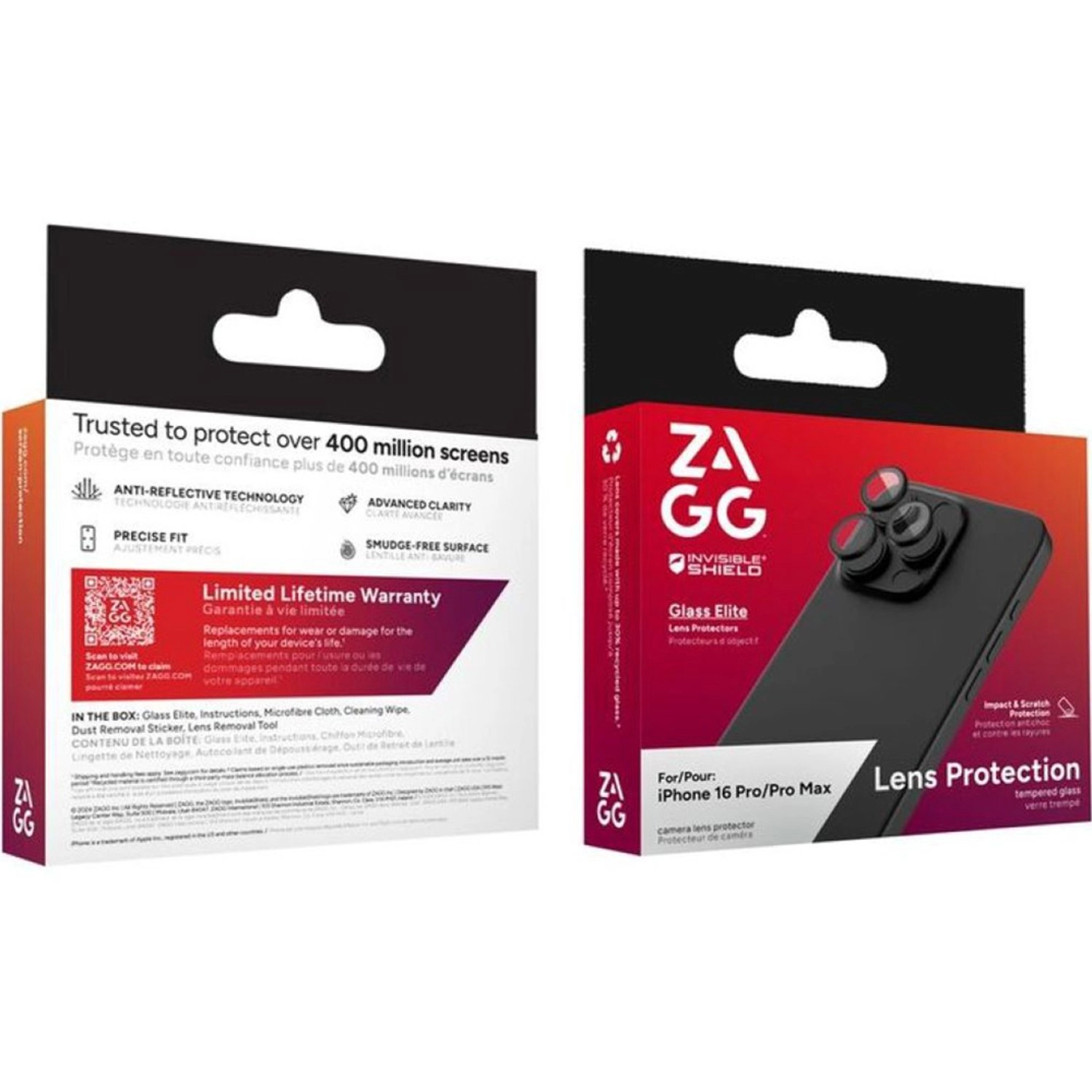 Invisibleshield Premium Glass Elite Lens Protector - iPhone 16 Pro / iPhone 16 Pro Max